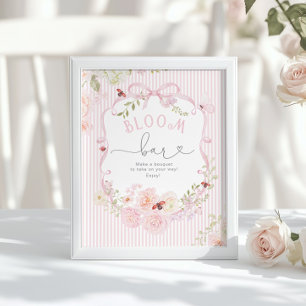 Bloom Bar Love Bug Florale Babyparty Poster