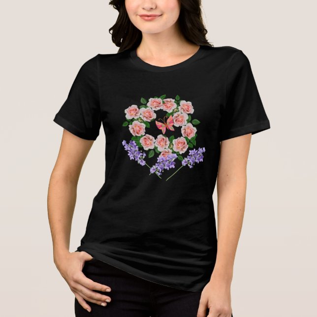 "Bloom Boldly – Floral Aesthetic for bestie/gf Tri-Blend Shirt (Vorderseite)