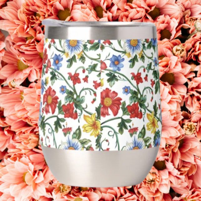 Bloom Boldly | Floral Stemless Wine Tumbler (Von Creator hochgeladen)