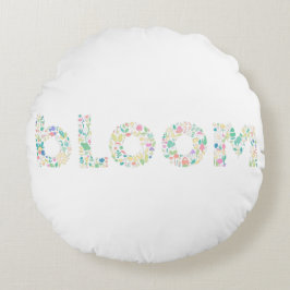 “BLOOM Botanical Letter Art Pillow Rundes Kissen