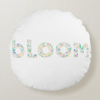 „BLOOM Botanisches Buchstaben-Kissen“ Rundes Kissen
