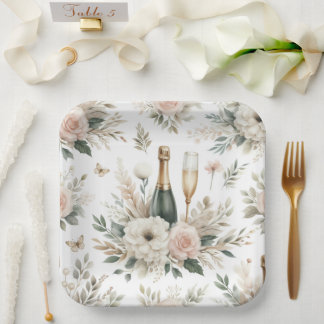 Bloom & Bubbles Paper Plates Pappteller