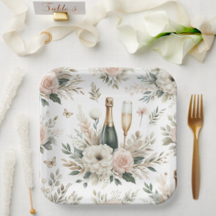 Bloom & Bubbles Papierplatten Pappteller