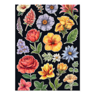 Bloom Burst: Ein lebendiges Blumendesign Fotodruck