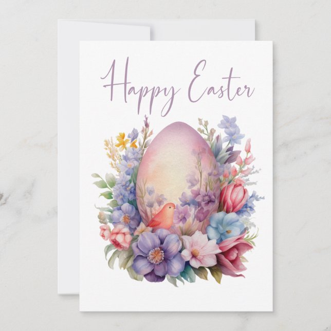Bloom & Chirp – Easter Elegance Karte (Vorderseite)