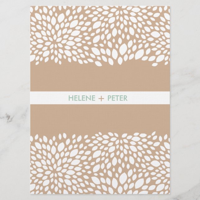 Bloom Customizable Wedding Program in Cashmere Programm (Vorderseite)
