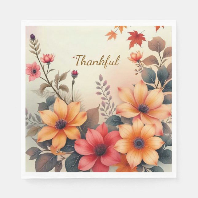 Bloom des Herbstpapiers Napkins Serviette (Vorderseite)