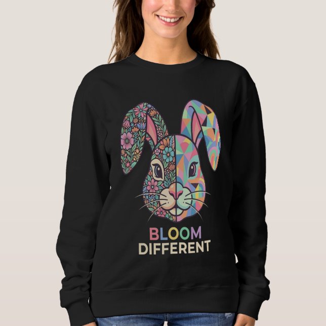 Bloom Different Floral Geometric Bunny Sweatshirt (Vorderseite)