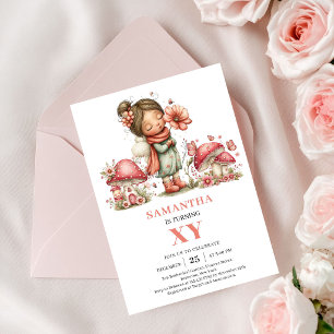 Bloom Fairy 5. Geburtstag Blush Floral Einladung