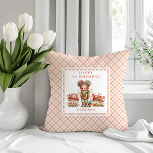 Bloom Fairy Pink Florales Mädchen Geburtstag Kisse Kissen