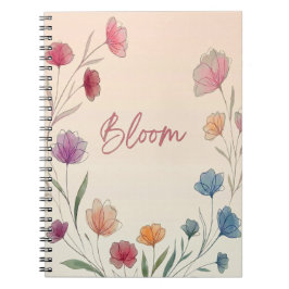 Bloom Floral Soft Pastel Inspirational  Notizblock
