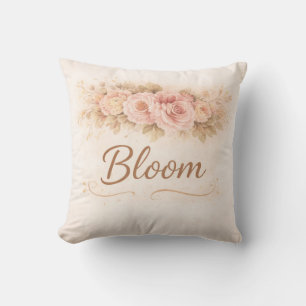 Bloom Floral Wurfkissen Soft Pink Ästhetik Kissen