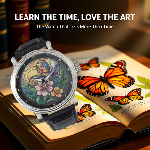 "Bloom & Flutter" - Künstlerischer Schmetterling Armbanduhr