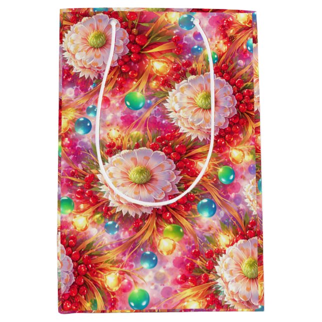 Bloom Glow Magic – Leuchtende Blumen Mittlere Geschenktüte (Vorderseite)