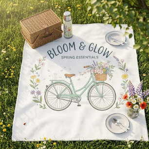 Bloom & Glow Vintage Floral Fahrrad Outdoor Pickni Fleecedecke