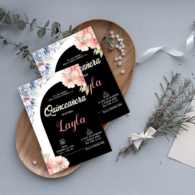 Bloom in Quinceañera! Boho Floral Mis Quince Einladung (Bloom into Quinceañera! Boho Floral Mis Quince Invitation)