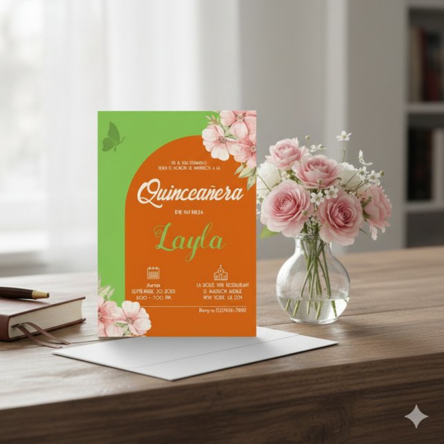 Bloom in Quinceañera! Boho Floral Mis Quince Einladung (Bloom into Quinceañera! Boho Floral Mis Quince Invitation)