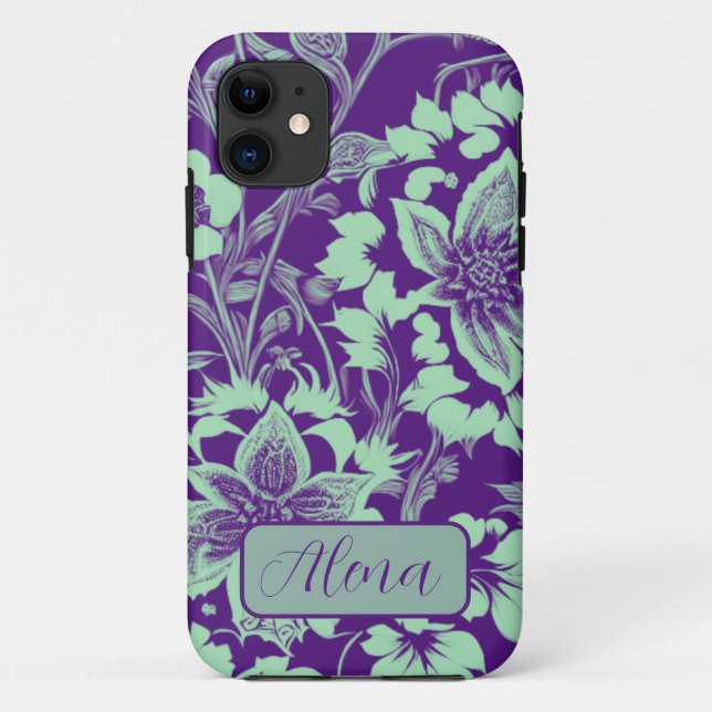 Bloom in Style Lila Minimalistische Blume Case-Mate iPhone Hülle (Rückseite)