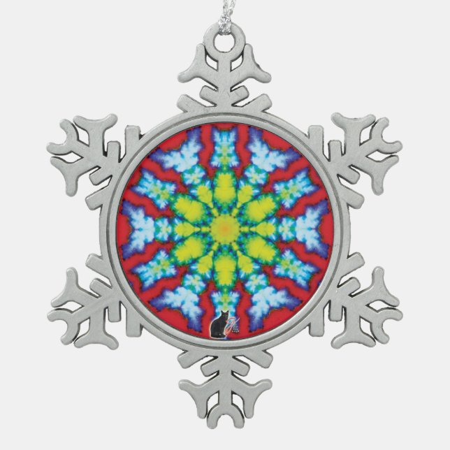 Bloom Kaleidoskop Snowflake Ornament (Vorderseite)