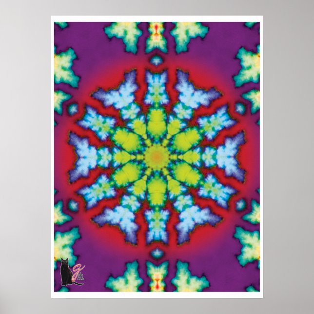 Bloom Kinetic Collage Kaleidoscope Poster (Vorne)