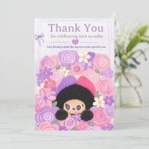 Bloom Kitty Floral Dankeschön-Karte   Kindergeburt Einladung