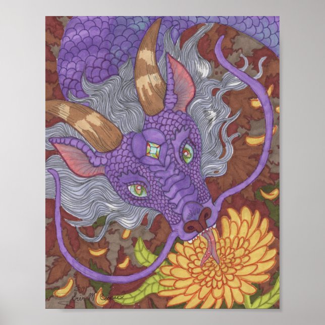Bloom Lila Drache Poster (Vorne)