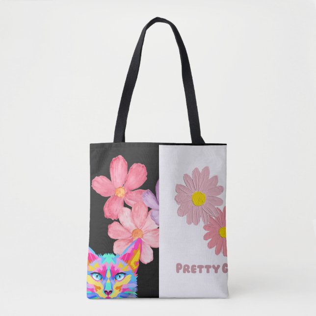 "Bloom & Meow" Tasche (Vorderseite)
