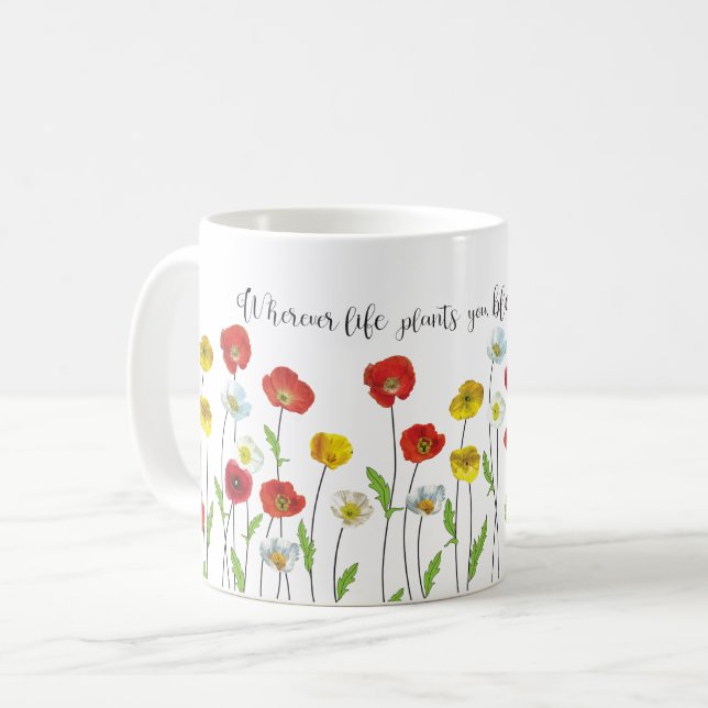 Bloom mit grace-Poppy-Blume Kaffeetasse (Vorderseite Links)