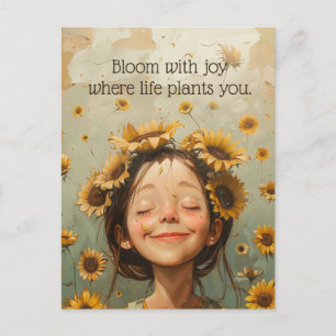 Bloom mit Joy Postkarte