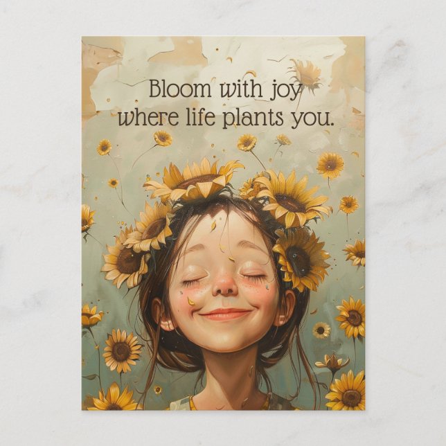 Bloom mit Joy Postkarte (Vorderseite)