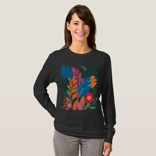 Bloom mit lebendigen FarbenT-Shirt T-Shirt (Vorne ganz)