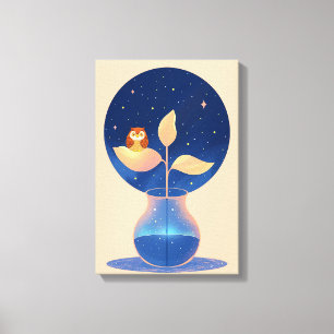 Bloom Mystic Night Owl Garten Leinwanddruck