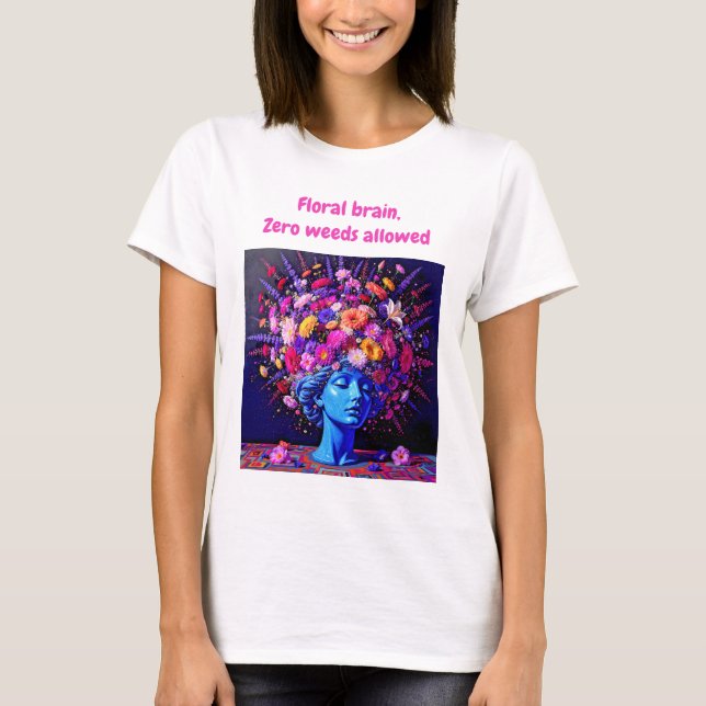 "Bloom of Eternity" - ein farbiges surreales Portr T-Shirt (Vorderseite)