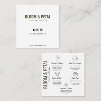 Bloom & Petal Grüne Florale Visitenkarte
