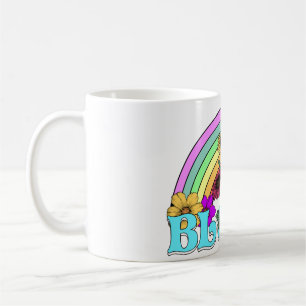 Bloom - Regenbogen und Blume Vintage Retro Kaffeetasse