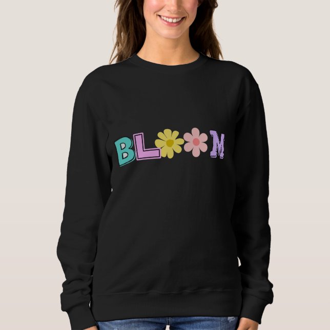 Bloom Retro Pastell Blumen Babyshorts Sweatshirt (Vorderseite)