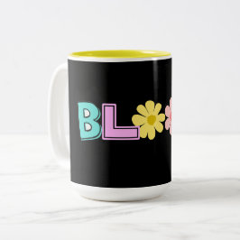 Bloom Retro Pastell Blumenmuster Zweifarbige Tasse