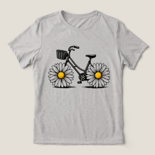 Bloom Ride Damen Abstract Fahrrad T-Shirt Tri-Blend Shirt