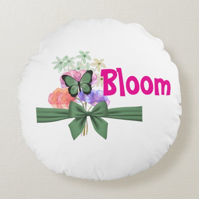 Bloom Rundes Kissen (Vorderseite)