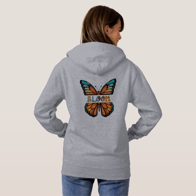 Bloom - Schmetterlingsdesign Hoodie (Schwarz voll)