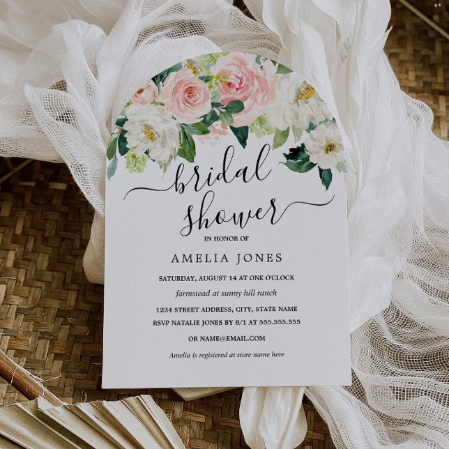 Bloom Soft Rosafarben Hochzeitsshower  Einladung (Von Creator hochgeladen)