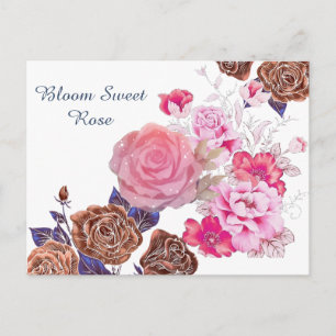 Bloom Sweet Rose Postkarte