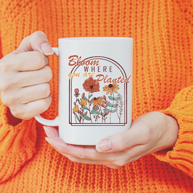 Bloom Where You Are Planted, Floral Wildflower Kaffeetasse (Von Creator hochgeladen)