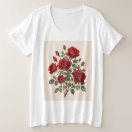 Bloom Where You Are Planted | Vintage Rose Botanic Große Größe T-Shirt