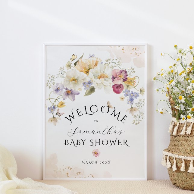Bloom Wildblume Rustic Baby Dusche Empfang Poster (Von Creator hochgeladen)