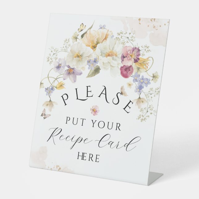 Bloom Wildblume Rustikales Brautparty Rezept Sockelschild (Vorderseite)