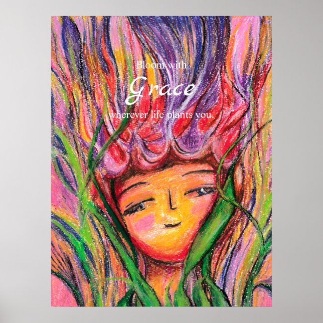 Bloom With Grace Art Poster für sie (Vorne)