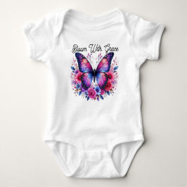 Bloom With Grace Butterfly Floral T-Shirt | Rosa Baby Strampler