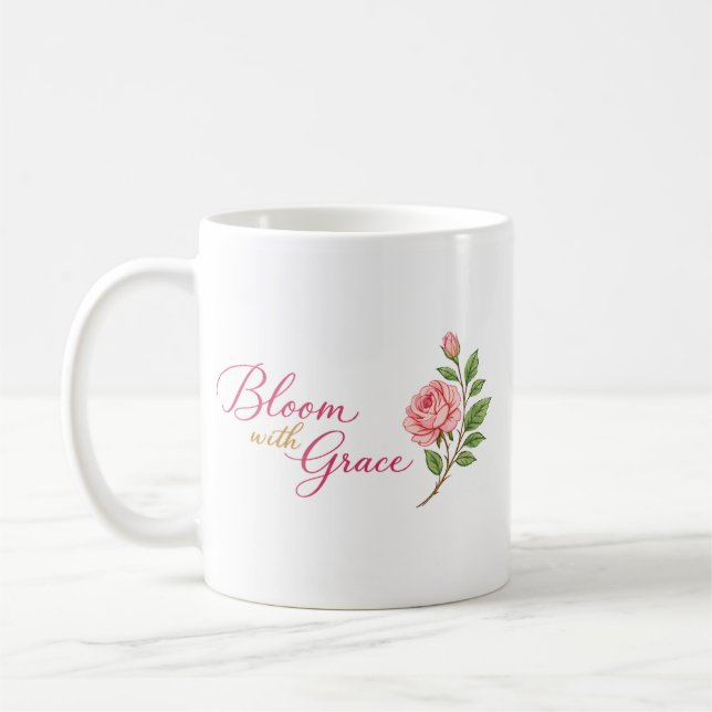Bloom with Grace cup with a rose" 🌸 Kaffeetasse (Links)