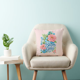 🌸✨ “Bloom with Grace” Floral Pillow 🛋️💖 Kissen